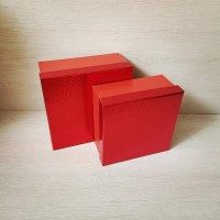 Коробка подарочная Красный лен 18х18х8см от интернет-магазина Кофеин
